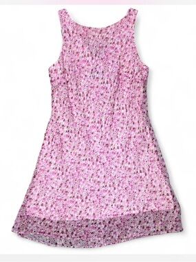 All that Jazz Floral Fit and Flare Sleeveless Pink Y2K Mini Dress Sz. 11/12
